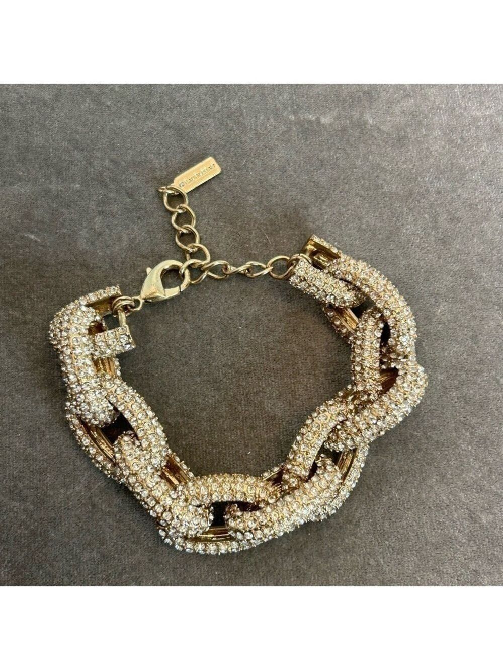 BaubleBar Pave Rhinestone Oval Chain Links Chunky Bracelet